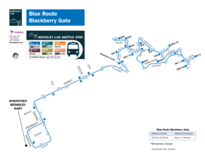 LBNL Blue Route Shuttle map