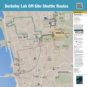 Map of all Berkely Lab shuttle routes.