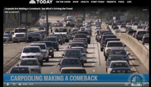screen shot of Today Show program - freeway with traffic
